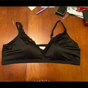 Black Lightly Lined Bralette with Lace 5x